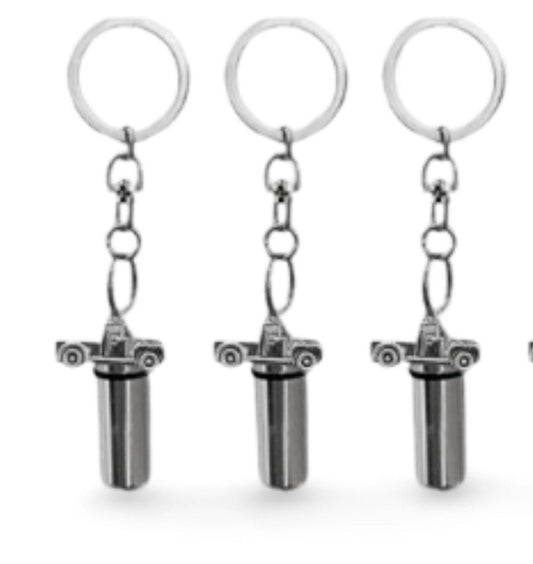 Cremation Urn Keychain Set of 3 – Silver Pickup Truck Memorial Keepsake - TSA Compliant