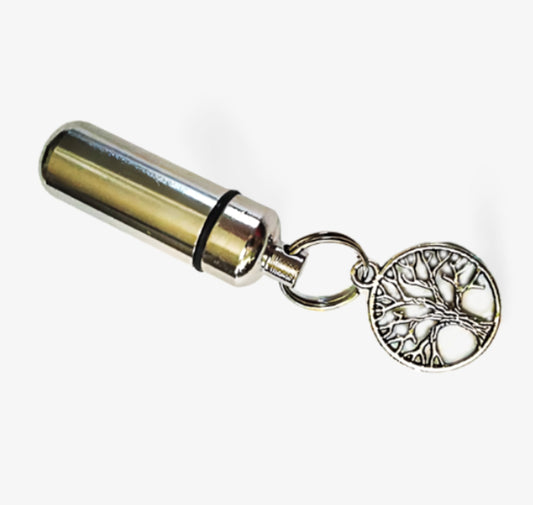 Silver Tree Of Life Cremation Urn Keepsake with Velvet Pouch & Fill Kit -  Child Loss, Pet Urn, Memorial Keepsake, Urn For Human Ashes