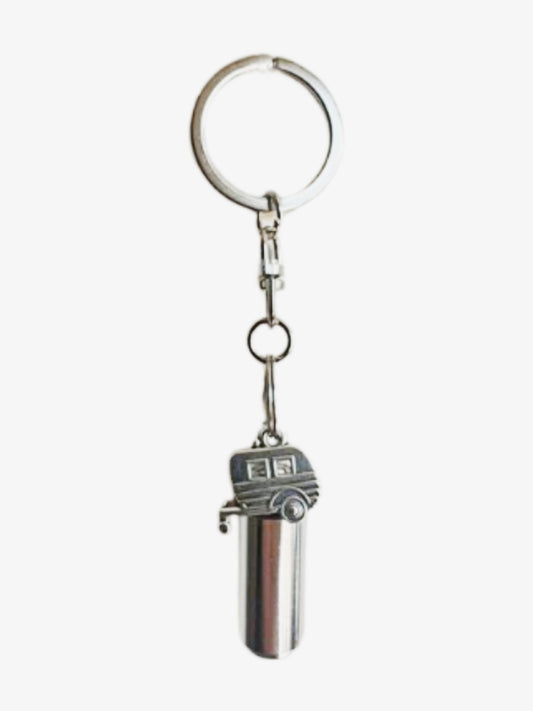 Camper Cremation Urn Keychain – Stainless Steel Memorial Jewelry