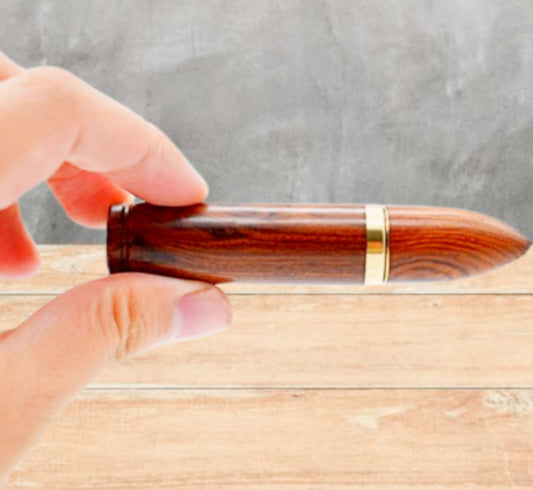 Rosewood Bullet Cremation Urn / Scattering Tube - TSA Approved For Travel