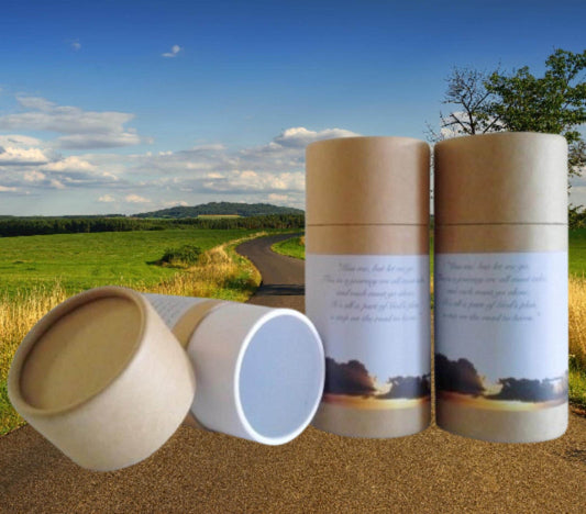 Set of Three Biodegradable Cremation Scattering Tubes - Heavenly Motif - TSA Compliant for travel