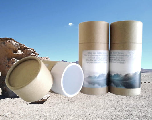 Set of Three Biodegradable Cremation Scattering Tubes - Mountain Motif - TSA Compliant for Travel