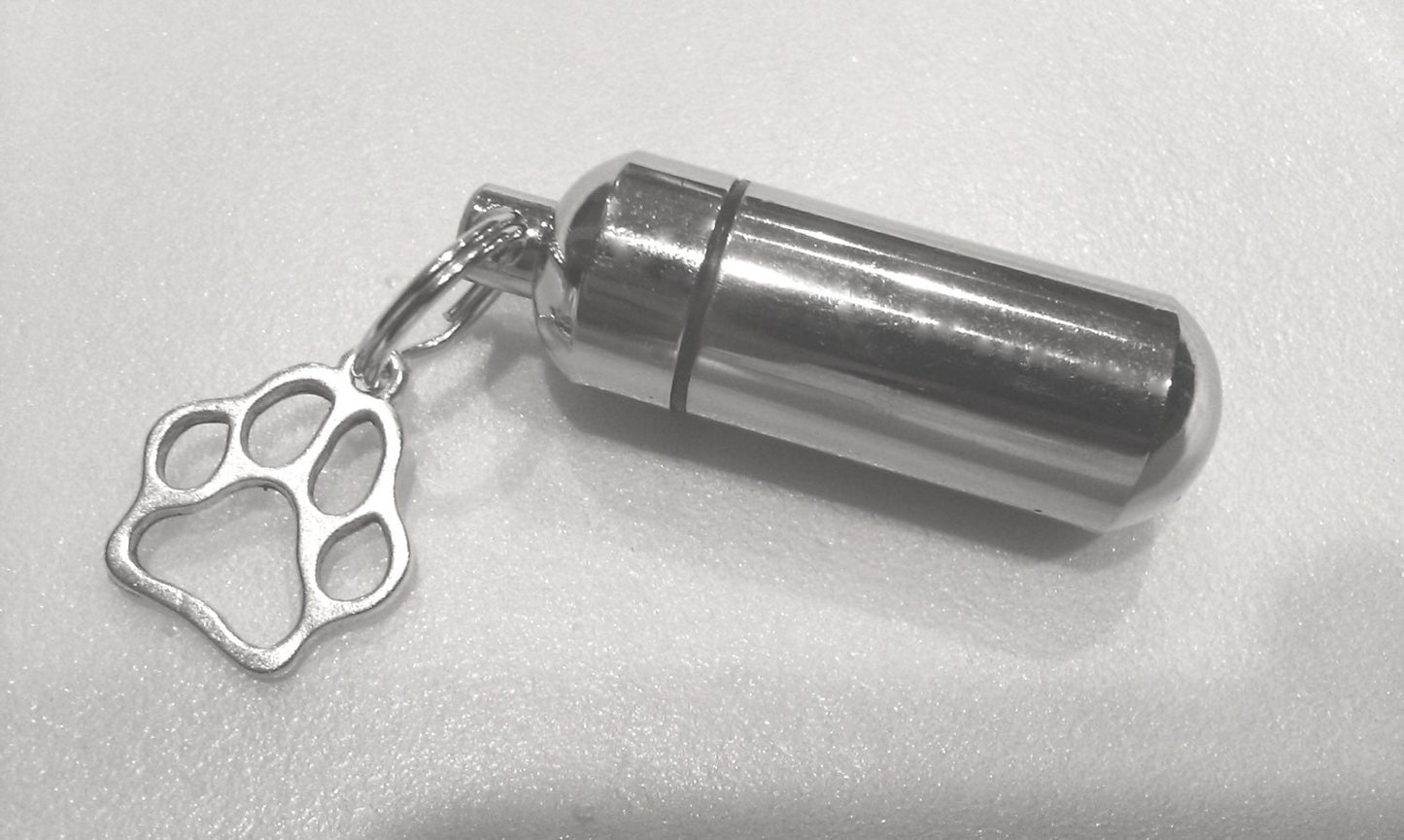 TEN Pet Cremation Necklaces with Silver Dog/Cat Paws, Urn Necklace, Ashes Jewelry, Pet Memorial, Mourning Jewelry, Loss of Pet, Pet Urn
