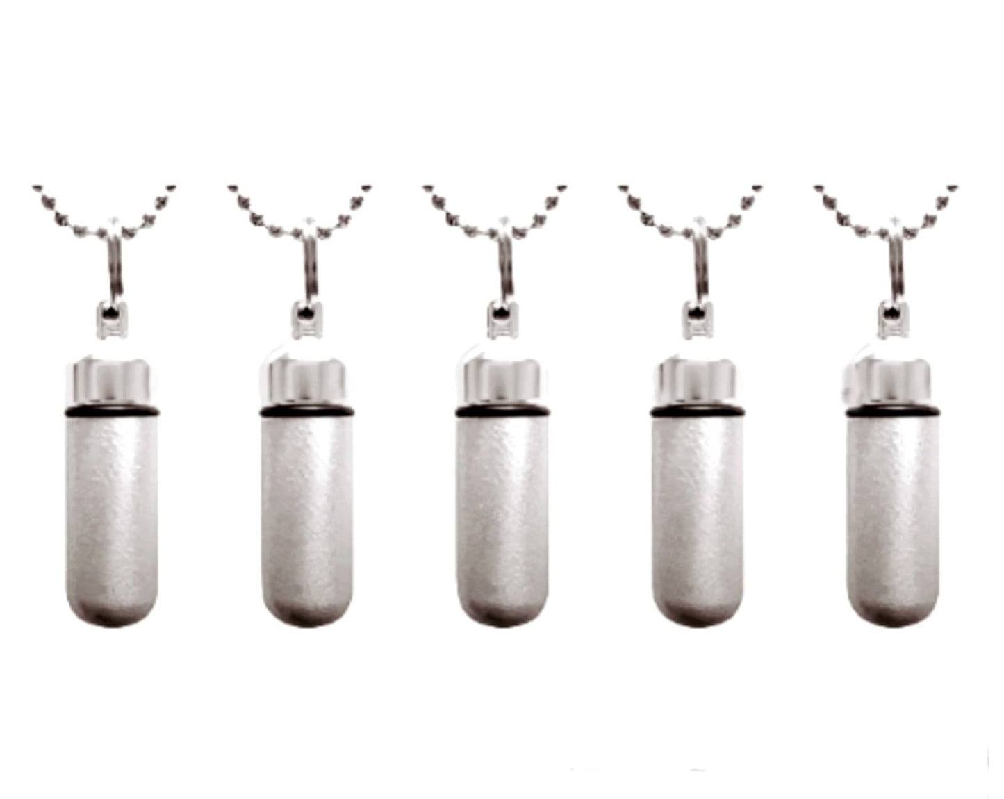 Set of FIVE Custom Engraved Cremation Urn Necklace Set, Brushed Silver, Memorial Jewelry, TSA Compliant