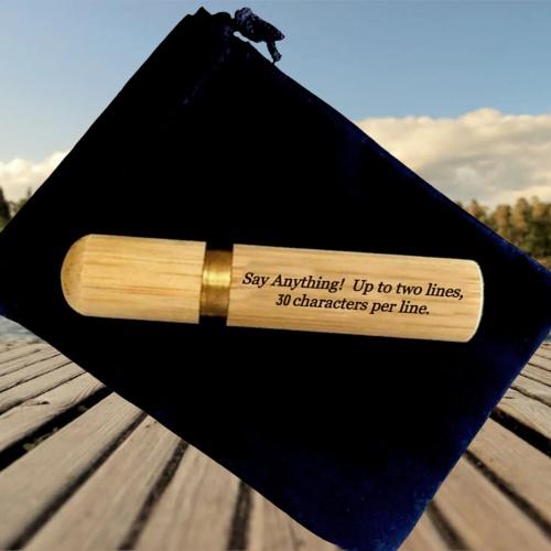 New CUSTOM ENGRAVED Sandalwood Cremation Urn/Scattering Tube - TSA Approved for Travel Fits in Pocket/Purse, Very Secure