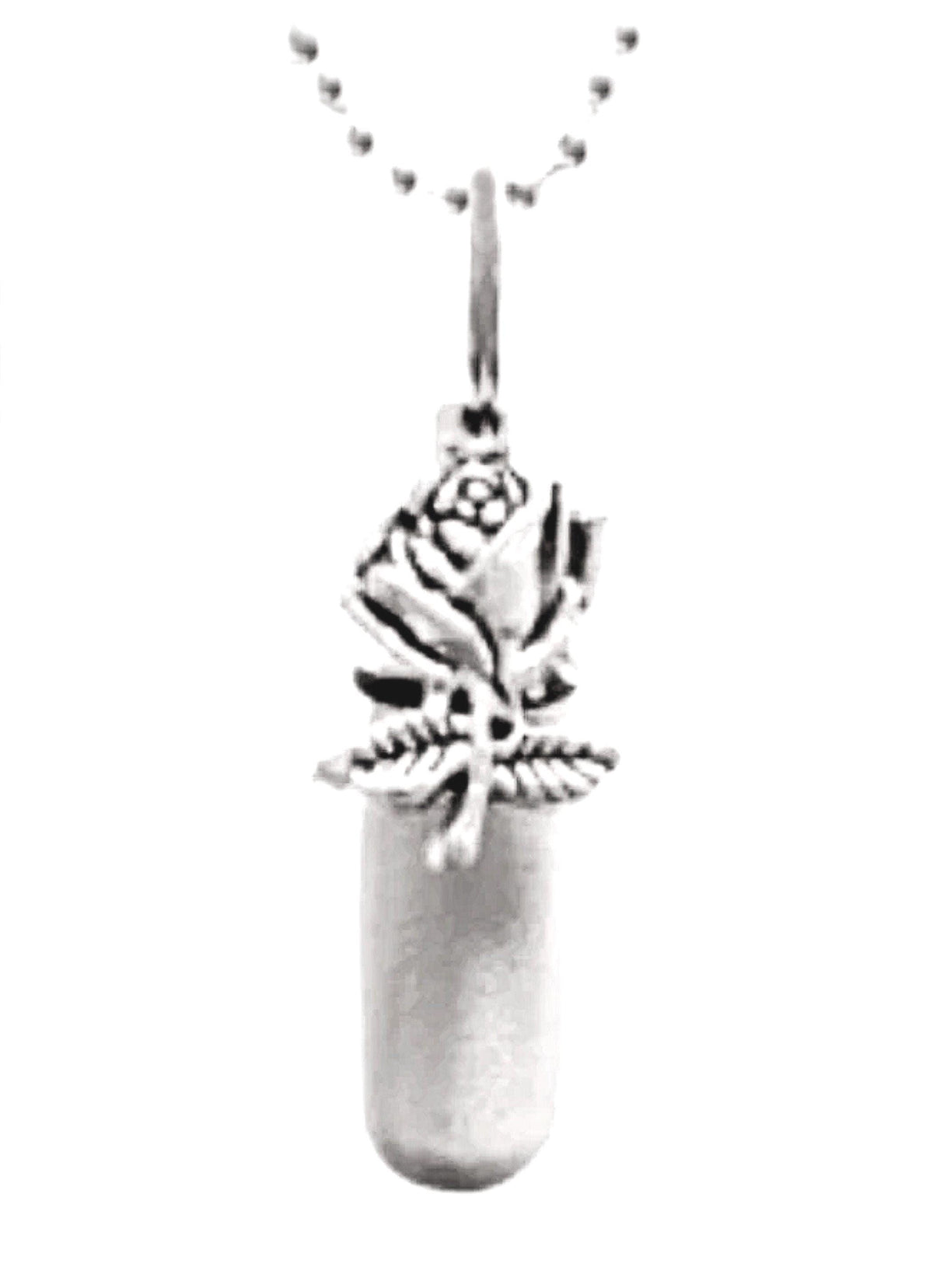 Beautiful Hand-Brushed Silver Rose Cremation Urn Necklace - Mourning Jewelry, Memorial Keepsake,  Pet Urn, Child Urn, Personalized Urn