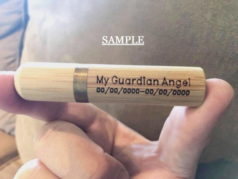 TWO Lovely Natural Sandalwood Cremation Urn / Scattering Tube - Fits in Pocket/Purse, Perfect for Travel TSA Compliant, Very Secure