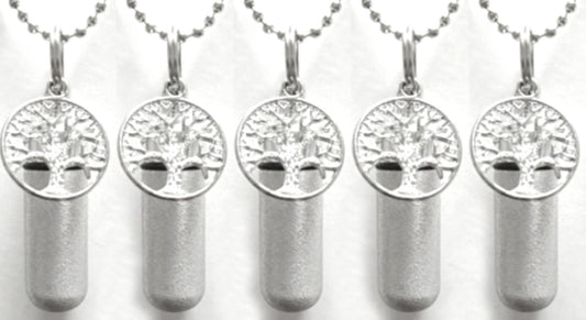 Cremation Jewelry Set: Five Silver Tree of Life Urns - Custom Engraving