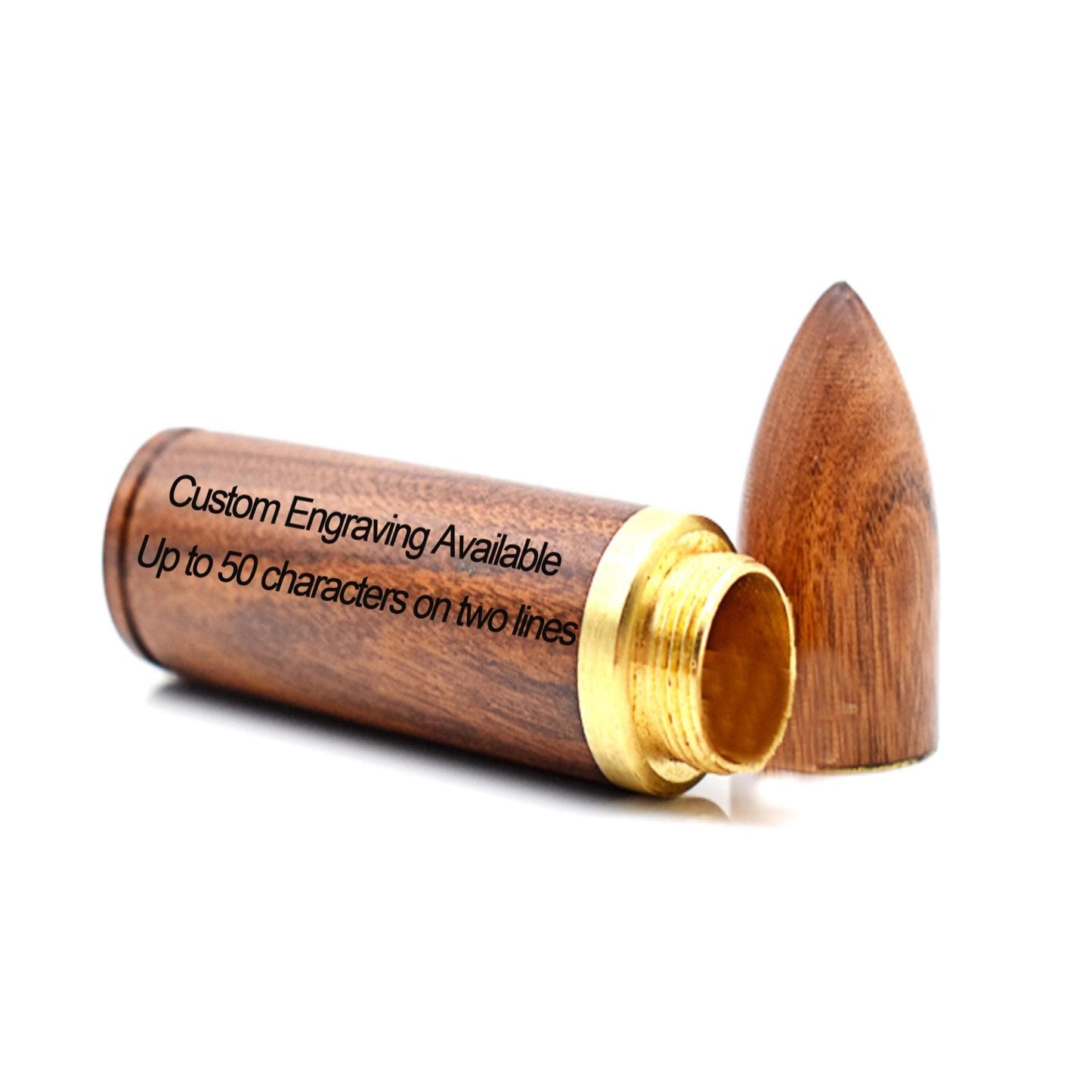 Personalized Rosewood Bullet Cremation Urn / Scattering Tube - TSA Approved for Travel