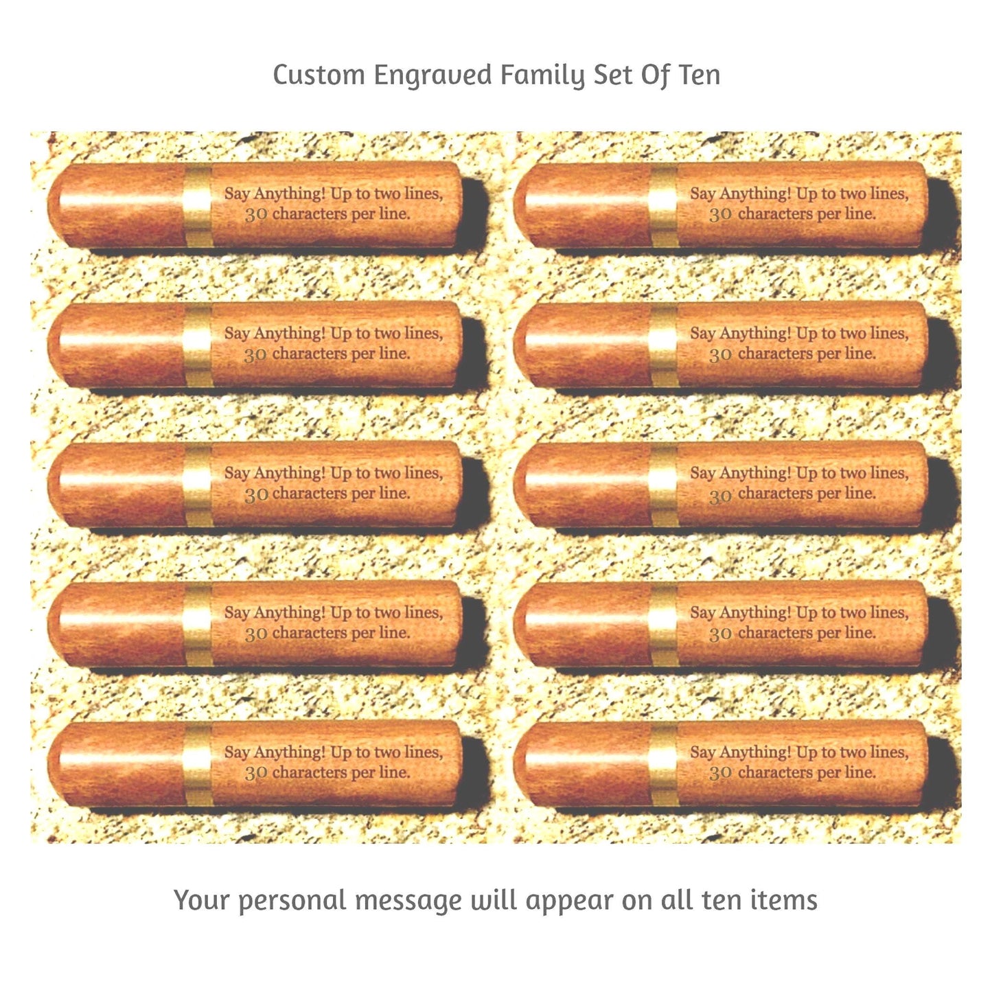 TEN Personalized Laser Engraved Rosewood Cremation Urns/Scattering Tubes - TSA Compliant for Travel