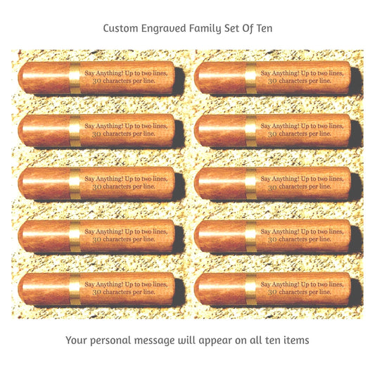 TEN Personalized Laser Engraved Rosewood Cremation Urns/Scattering Tubes - TSA Compliant for Travel