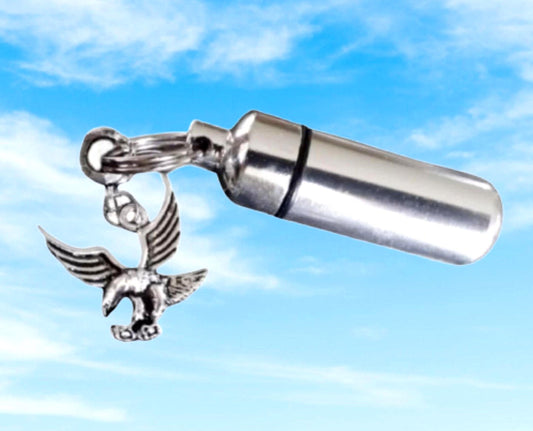 Silver Cremation Urn Necklace: American Eagle Memorial Jewelry, Customized