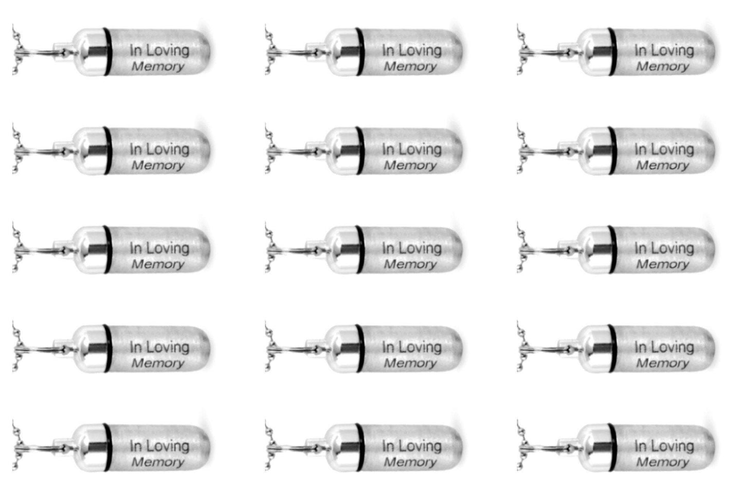 15 Brushed Silver Cremation Urn Necklaces, ENGRAVED "In Loving Memory" Loss of Loved One, Ash Necklace, Child Loss, Pet Loss, Minimalist