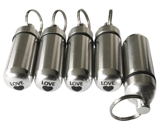 Five Classic Silver CREMATION Keepsakes with Laser ENGRAVED Hearts - Memorial Jewelry, Pet Urn, Loss Of Loved One