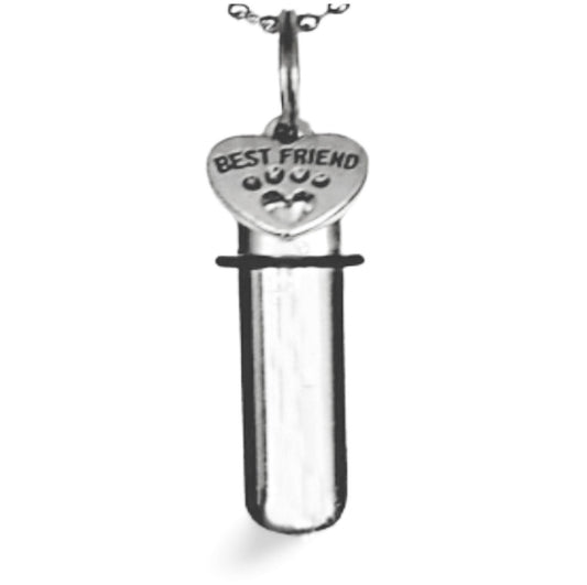 Cremation Keepsake Necklace: Pet Paw Urn - Includes Velvet Pouch