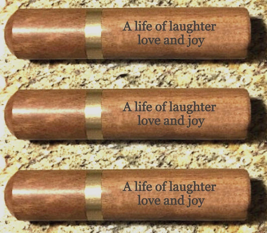 Three ENGRAVED "A life of laughter, love and joy" Rosewood Urns/Scattering Tubes, TSA Compliant