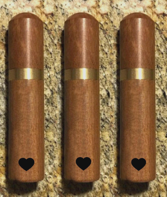 Three Rosewood Cremation Scattering Tubes with Engraved Heart - TSA Compliant for Travel