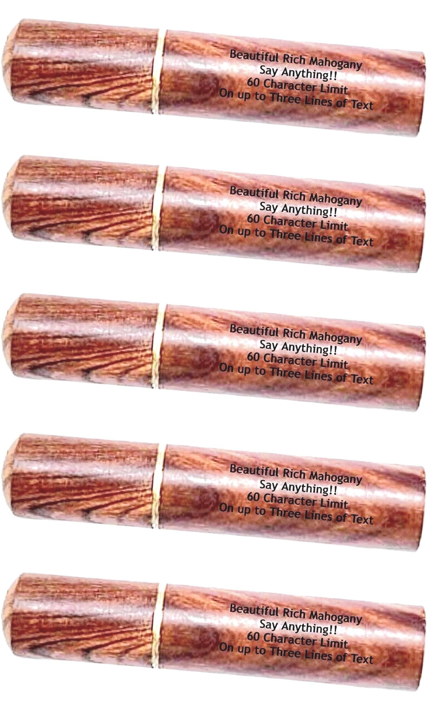 Five Mahogany Urns/Scattering Tubes - Fits in Pocket/Purse, TSA Compliant for travel - ENGRAVING INCLUDED!