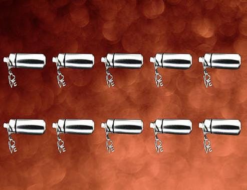 TEN Silver CREMATION URN Keepsakes with Love Charm - Memorial Jewelry, Custom Engraving Available!