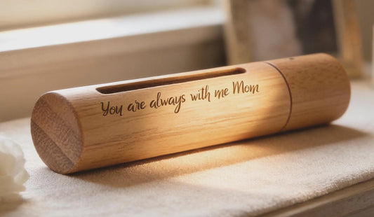 ENGRAVED "You are always with me Mom" - Sandalwood Scattering Tube w/Window