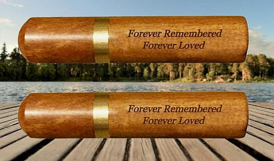 TWO Engraved Rosewood Urns/Scattering Tubes - TSA Approve for Travel)