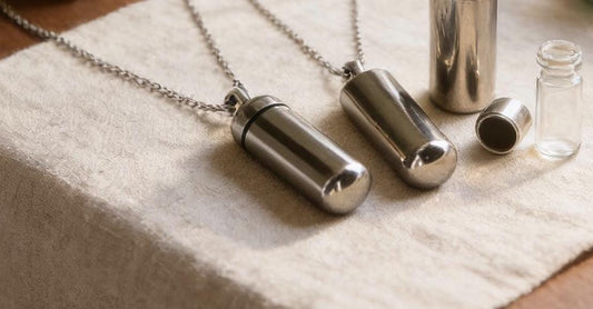 Three CREMATION URN NECKLACES with Engraved "Love Hearts"-  Child Loss, Pet Urn