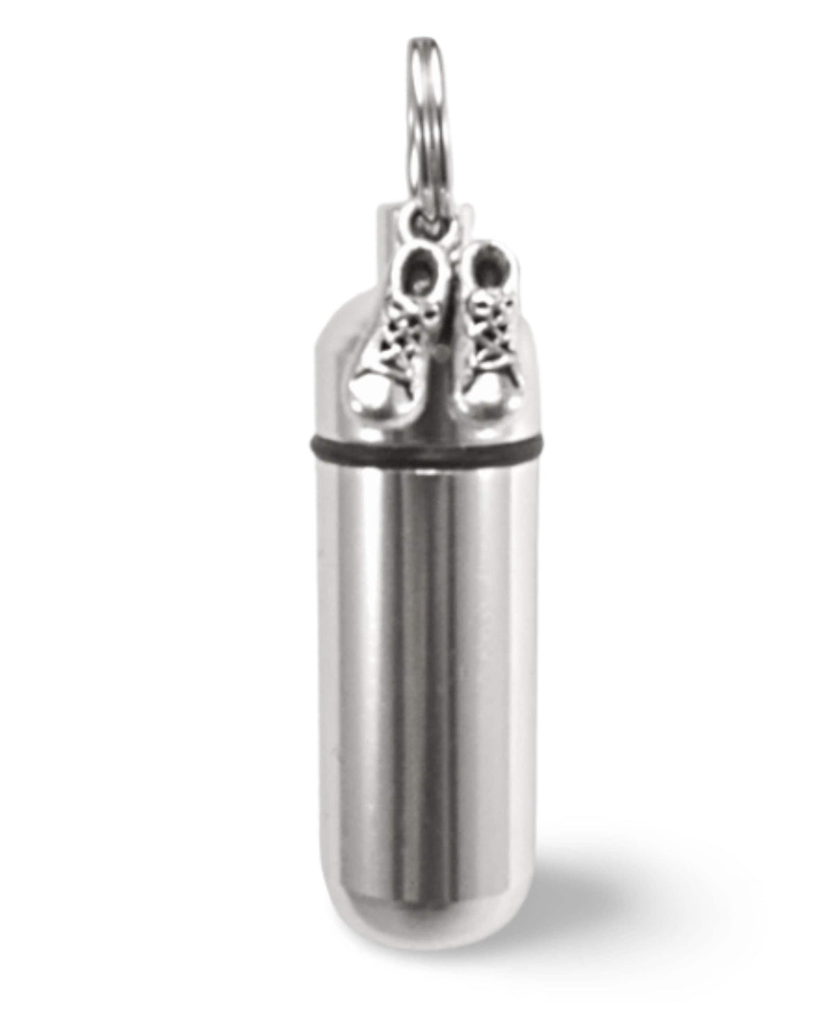 Baby Urn Keepsake: Silver Infant Shoes Memorial (Personalized)