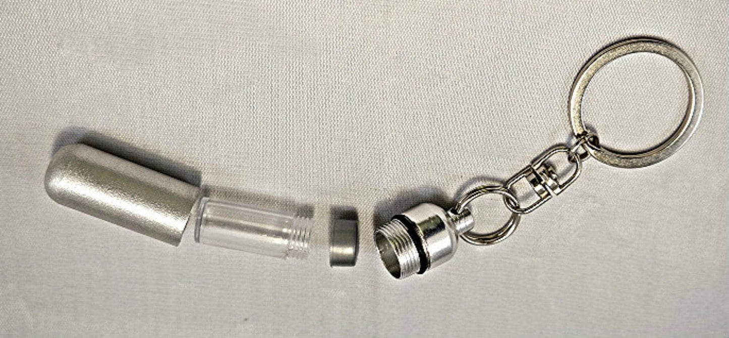 Cremation Urn Swivel Keychain, Engraved "Beloved Daughter" with Heart Charm