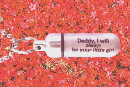 Laser Engraved CREMATION URN Necklace "Daddy, I will always be your little girl"