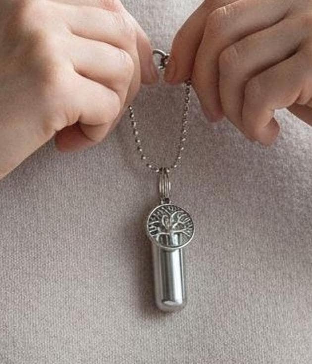 TREE OF LIFE 2pc Special Set - Cremation Necklace & Keychain Urn