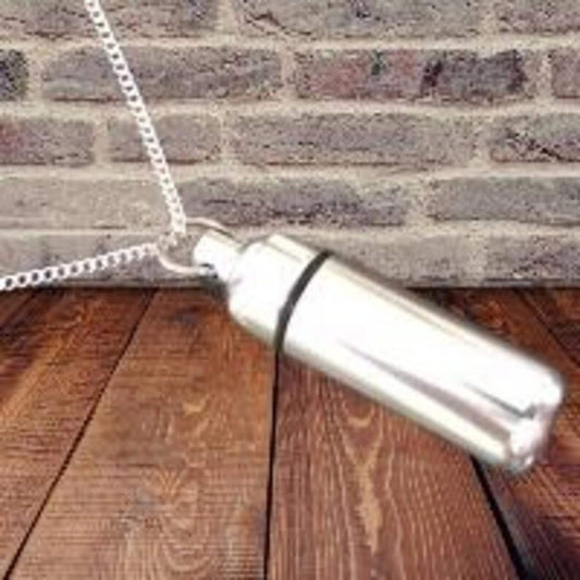 CREMATION URN with "Love Heart" on 24" Curb Chain Necklace Child/Baby Loss
