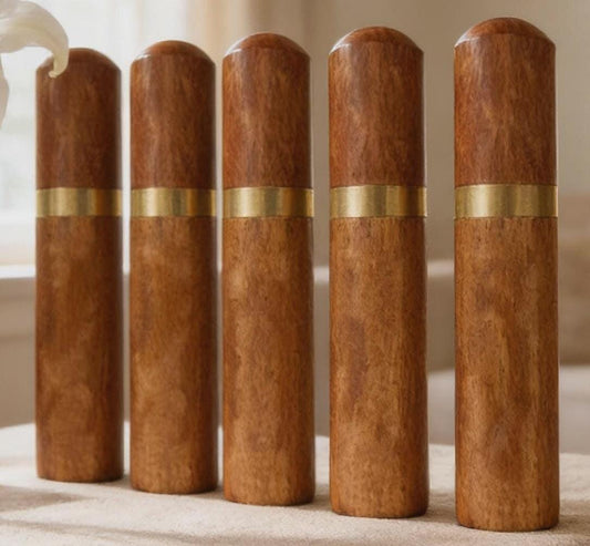 FIVE Natural Rosewood Cremation Urn/Scattering Tubes - Fits in Pocket, TSA Compliant