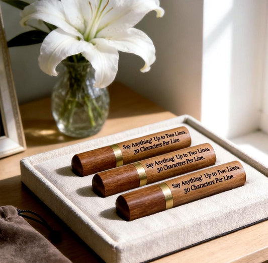 Set of THREE Rosewood Cremation Urns/Scattering Tubes - Fits Pocket/Purse, Perfect for Travel