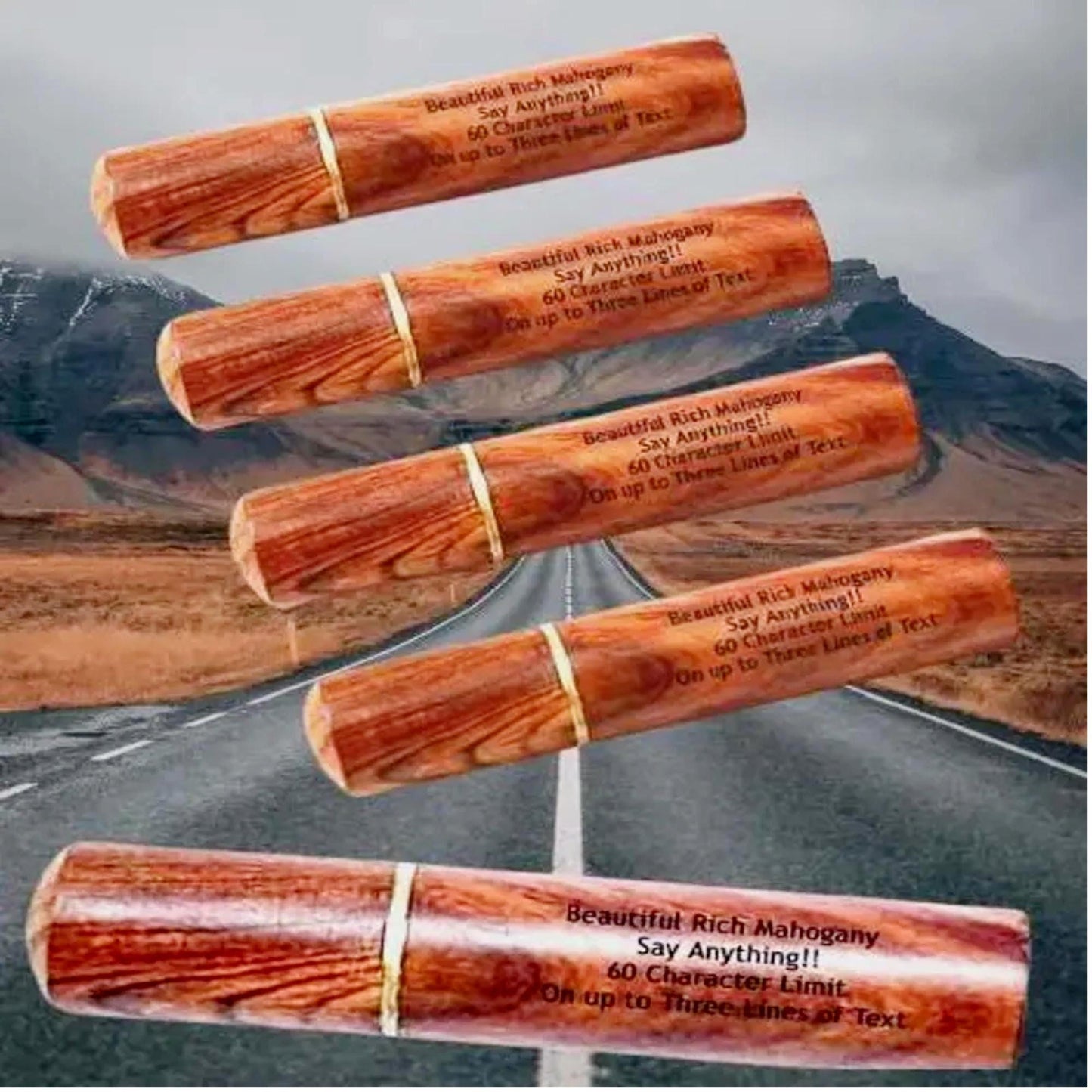 Five Mahogany Urns/Scattering Tubes - Fits in Pocket/Purse, TSA Compliant for travel - ENGRAVING INCLUDED!