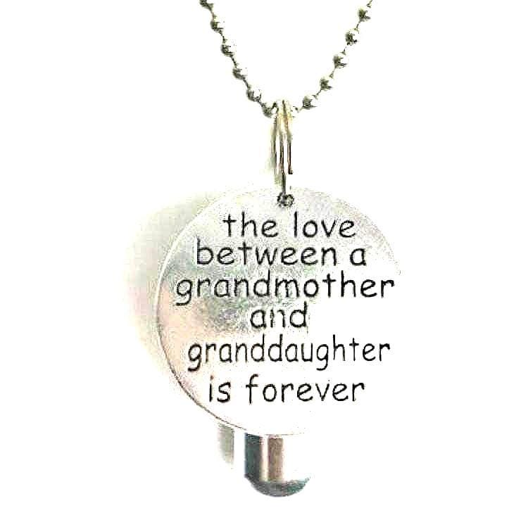 Cremation Urn Necklace - "The Love Between Grandmother & Granddaughter is Forever""