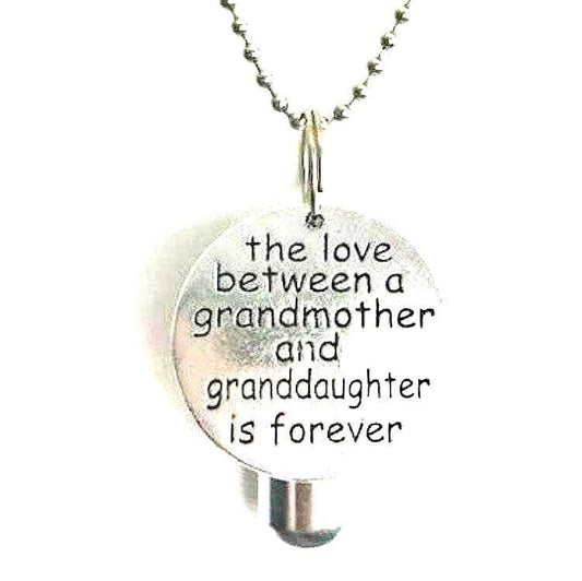Cremation Urn Necklace - "The Love Between Grandmother & Granddaughter is Forever""