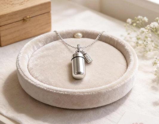 Infant/Baby Cremation Urn Necklace with Baby Bottle - Baby Urn, Custom Engraving Available!