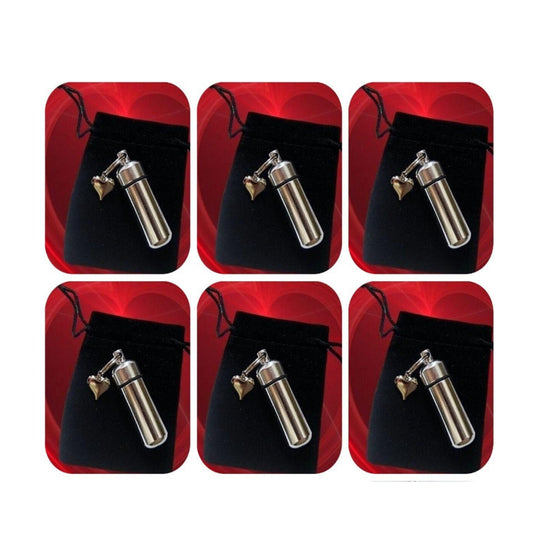 SIX Silver Heart CREMATION URN Keepsakes - Mourning Jewelry, Custom Engraving Available!