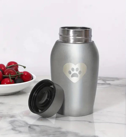 Pet Cremation Urn with Laser Engraved Paw/Heart  5" High - - Pet Loss, Pet Ashes, Cat Urn, Dog Urn