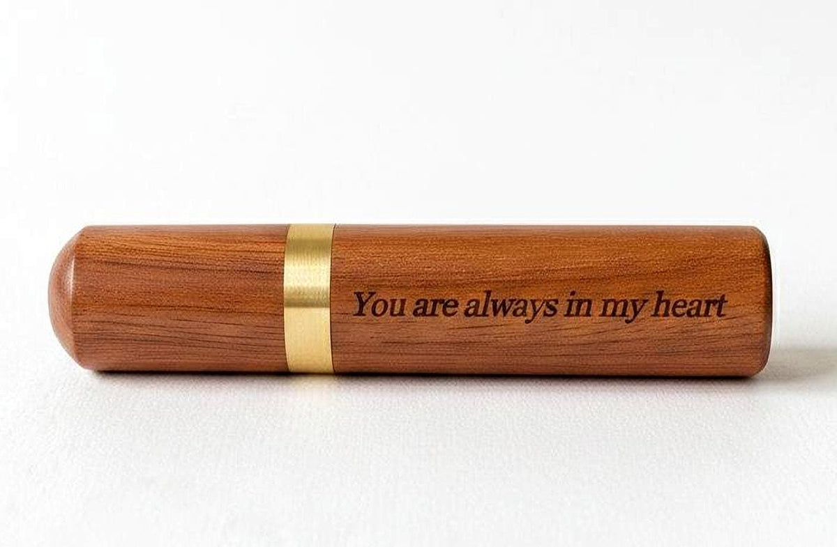 You are Always in my Heart - Rosewood Urn/Scattering Tube - Fits in Pocket, TSA Approved