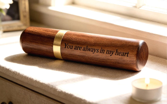 You are Always in my Heart - Rosewood Urn/Scattering Tube - Fits in Pocket, TSA Approved