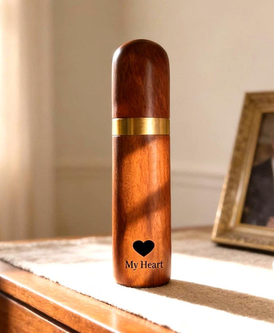 Laser Engraved "My Heart" Natural Rosewood Cremation Urn/Scattering Tube - Fits in Pocket TSA Travel Compliant, Very Secure
