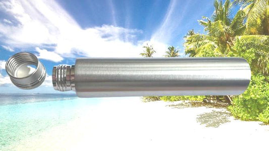 Stainless Steel Vial Cremation Urn Scattering Tube, Acrylic Stand & Microfiber Pouch