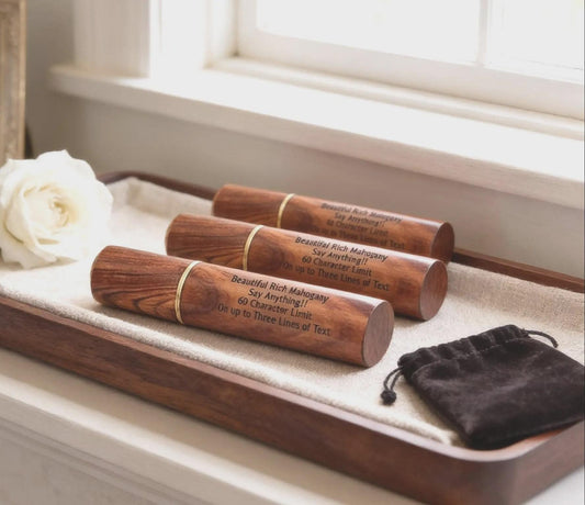 THREE Mahogany Urns/Scattering Tubes - Fits in Pocket/Purse, TSA Compliant for travel - Engraving Included