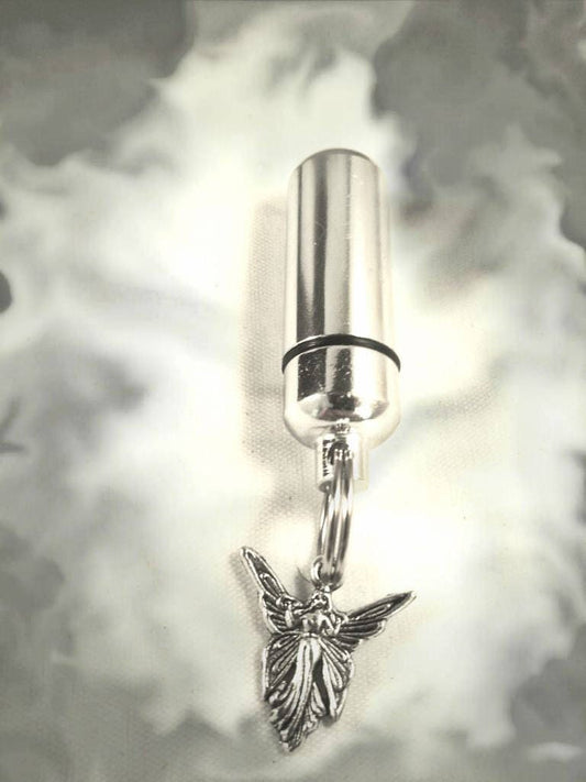 Classic Fairy Angel Personal Cremation Urn  - Keychain Keepsake -  includes Velvet Pouch & Fill Kit