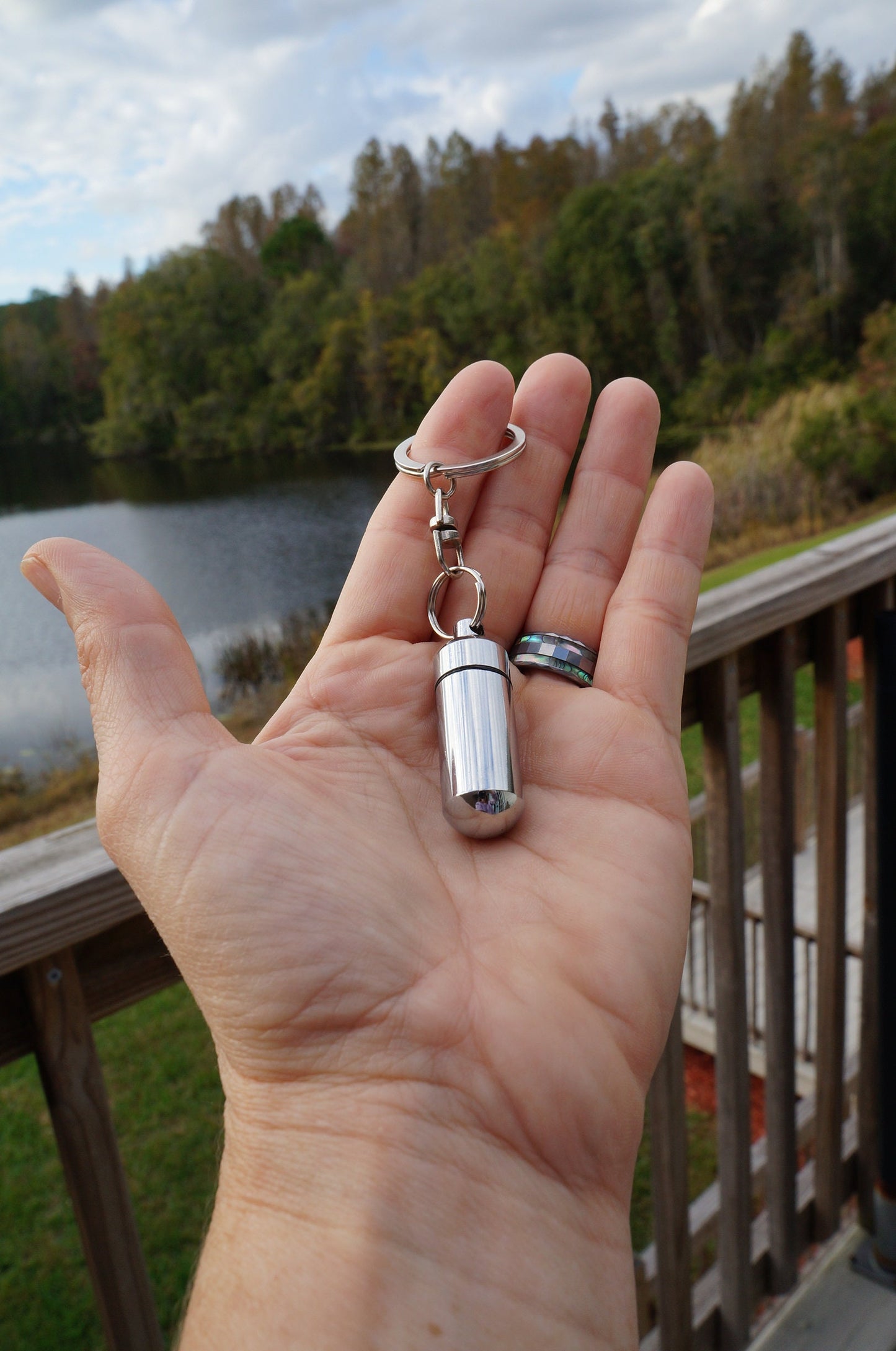Set of 10 Classic Silver Cremation Urns with Puffed Heart on Steel Swivel Key Rings - Urn Jewelry, Ashes Keepsake, Mourning Jewelry, Pet Urn