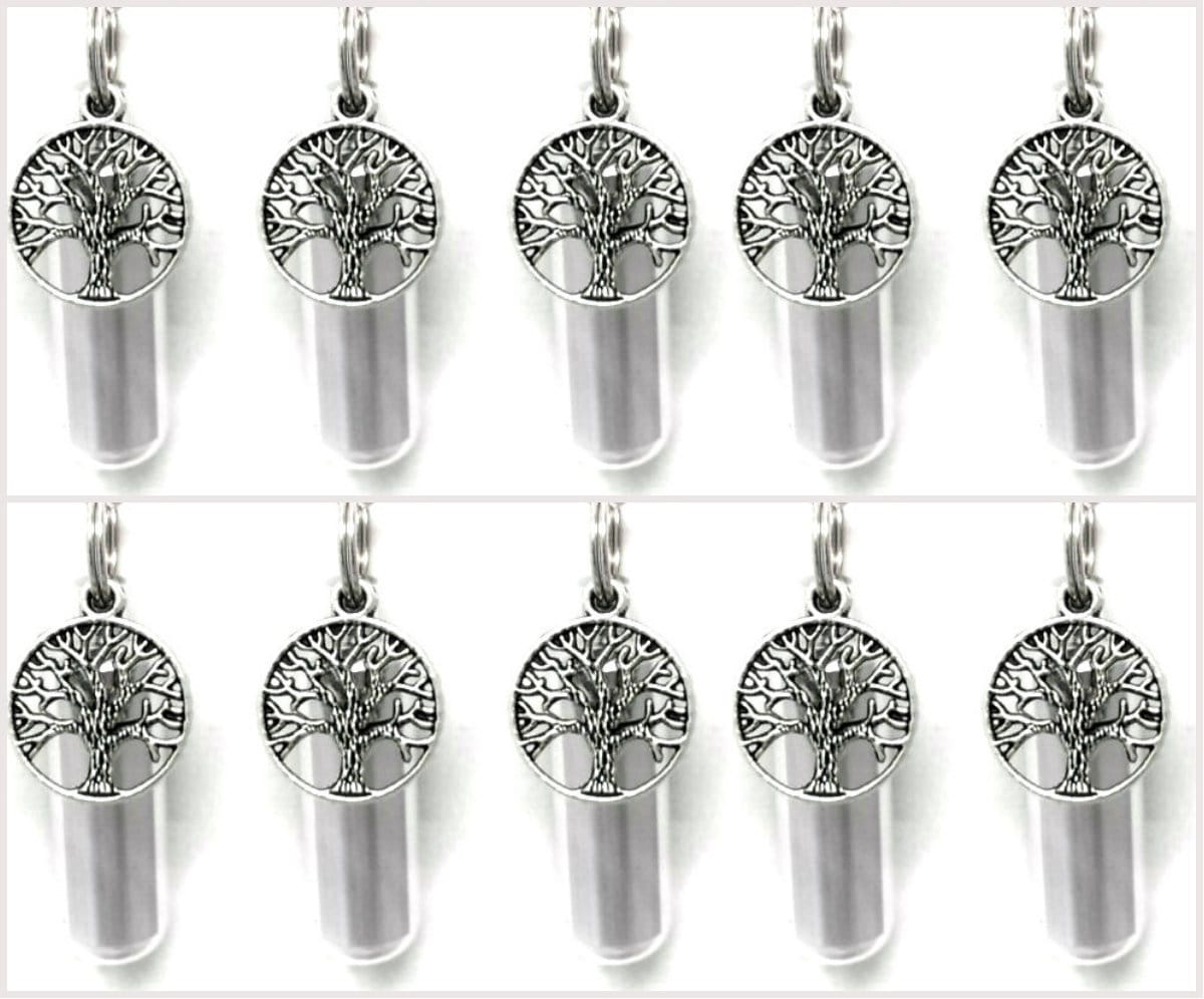 SET of 10 Silver Tree Of Life CREMATION URN Necklaces - Mourning Jewelry, Urn Keepsake, Ashes Necklace, Pet Urn, Child Urn, Personalized Urn