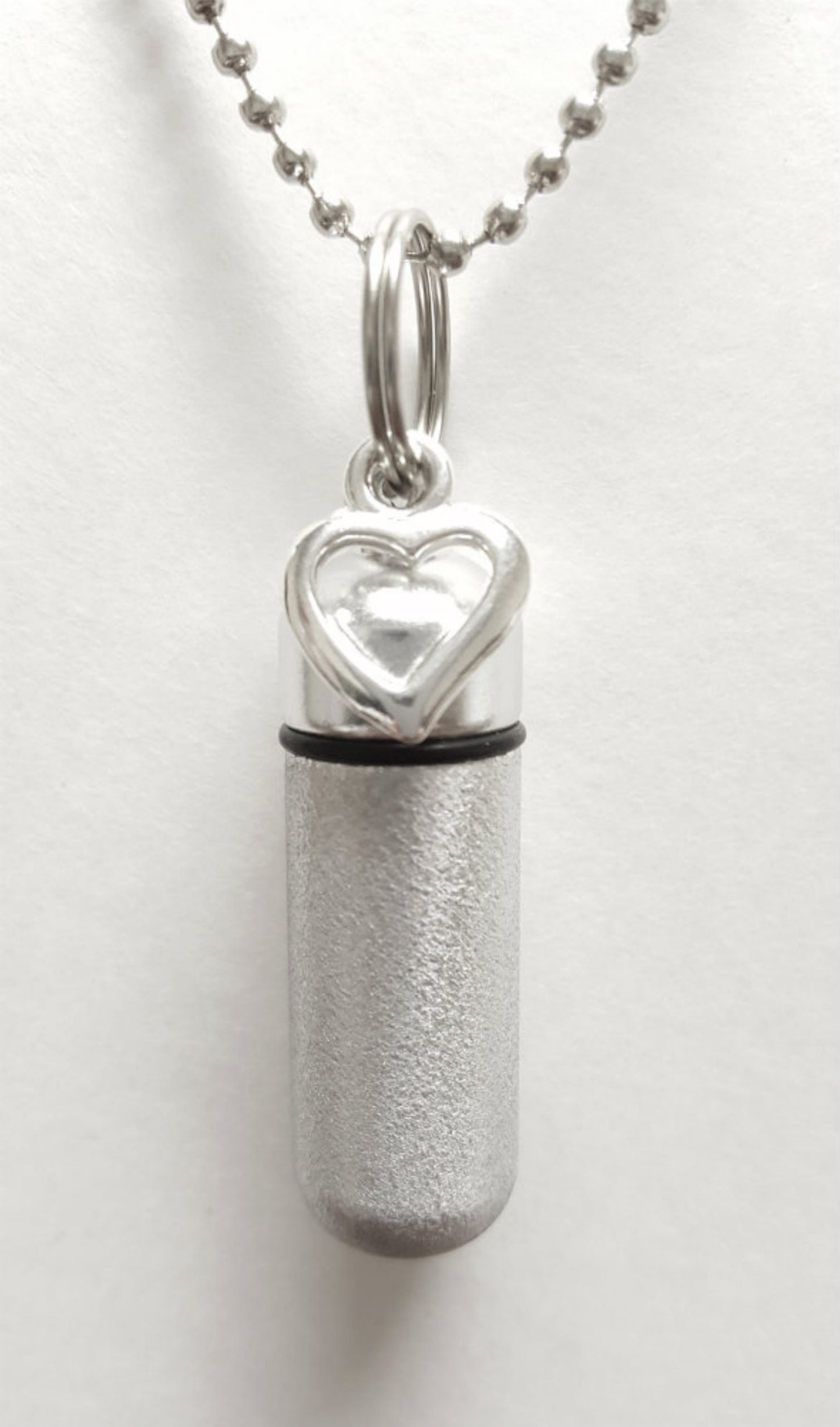 Set of Ten Brushed Silver Open Heart Cremation Necklaces / Ashes Necklace, Memorial Jewelry, Urn Necklace, Mourning Jewelry, Pet Ashes