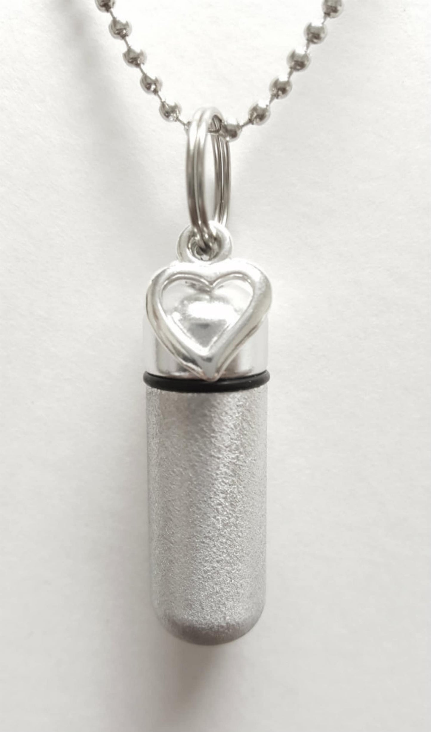 Set of Five Brushed Silver Open Heart CREMATION URN NECKLACES with Velvet Pouches - Urn Keepsake, Urn For Ashes, Urn Jewelry, Ashes Necklace