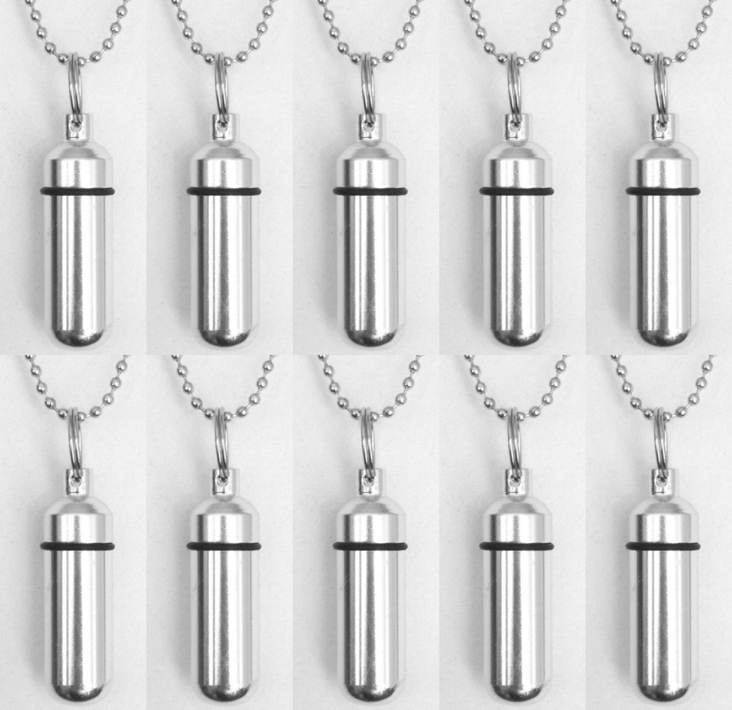 Set of TEN Classic Silver Cremation Urn Necklace Keepsakes, Urn Jewelry, Ashes Necklace, Pet Urn, Child Urn, Memorial Keepsake, Personalized